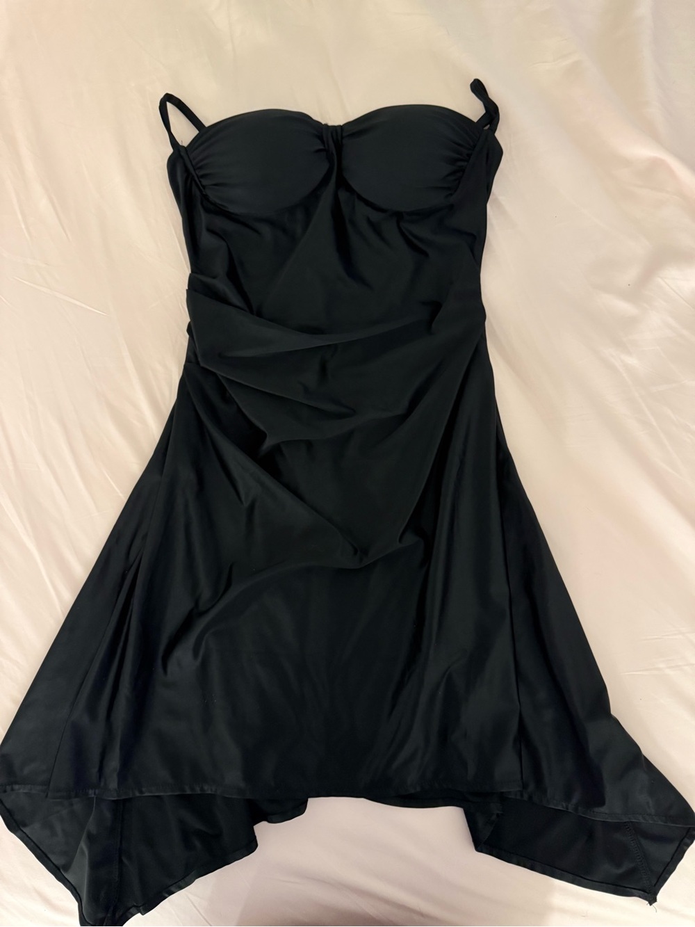 jcpenney Black Strapless Asymmetrical Hem Dress